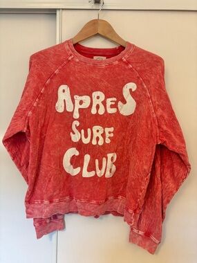 Electric Rose Sweatshirt Size Medium Distressed Oversized Soft Apres Surf Club